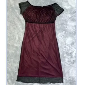 Girls Sz L Necessary Objects Burgundy Empire Dress Fits Women Sz S-XS